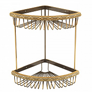 """Аксессуары"" Jasmine полка угловая 2-х ярусная, 240х240х365 мм, бронза"