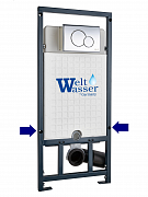 Инсталляция для подвесного унитаза WeltWasser WW Marberg 507 RD 10000008208 круглая кнопка хром