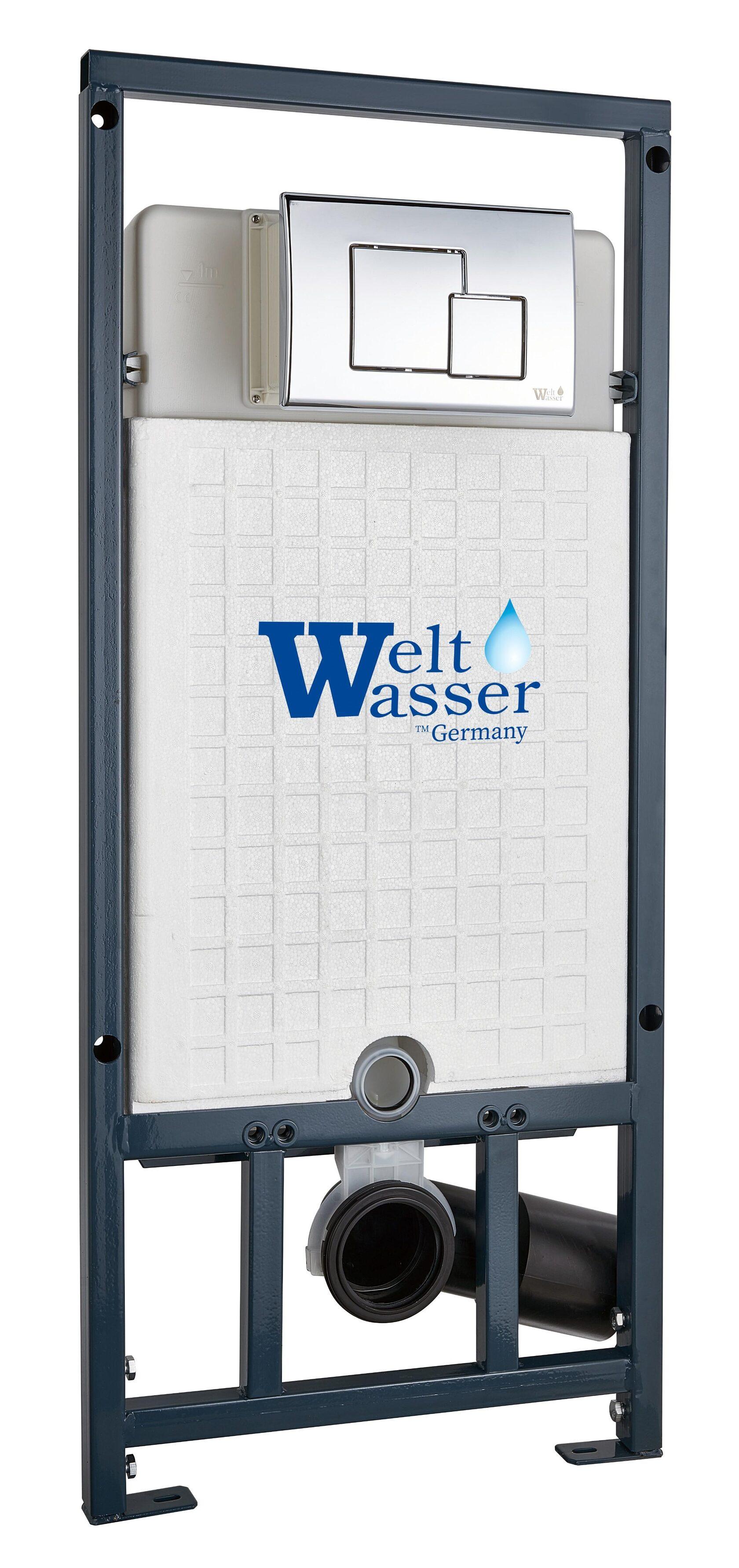 Инсталляция для подвесного унитаза WeltWasser WW Marberg 507 SE 10000008209 квадратная кнопка хром