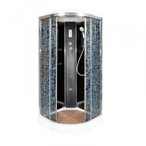 Душевая кабина Deto BM1590GM+ELBLACK с гидромассажем и электрикой