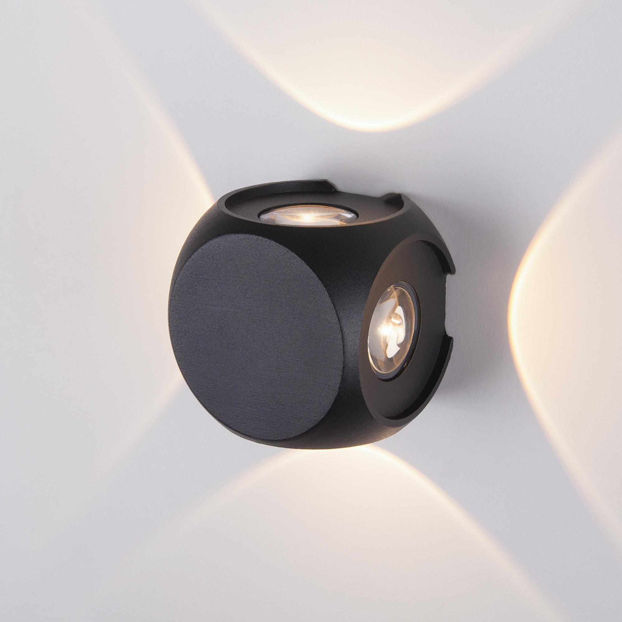 Уличный настенный светодиодный светильник Elektrostandard 1504 TECHNO LED CUBE черный