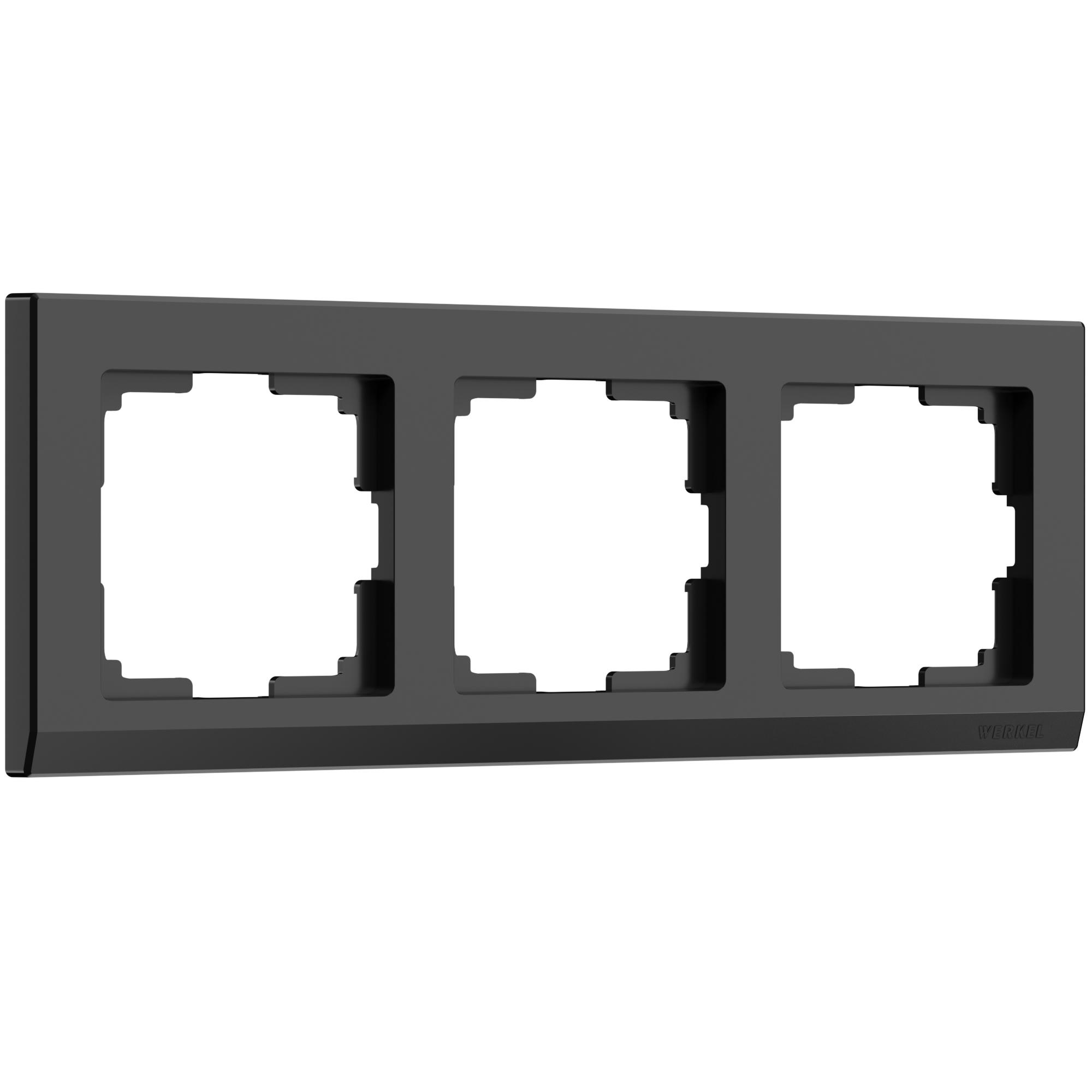 Рамка на 3 поста черный Werkel W0031808
