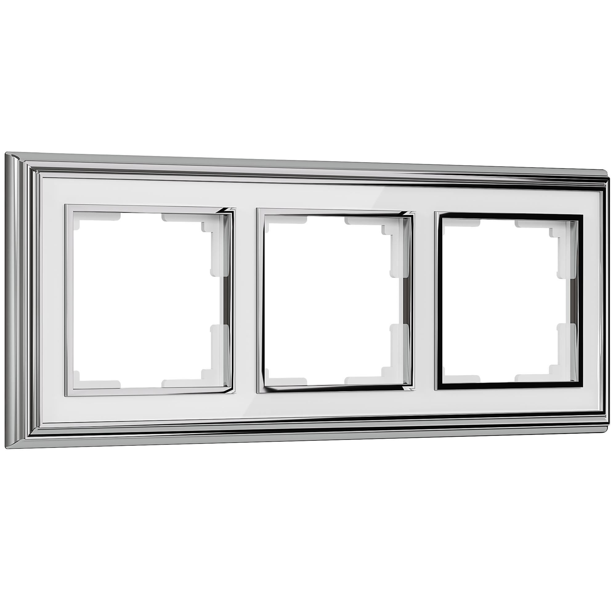 Рамка на 3 поста хром/белый Werkel W0031331