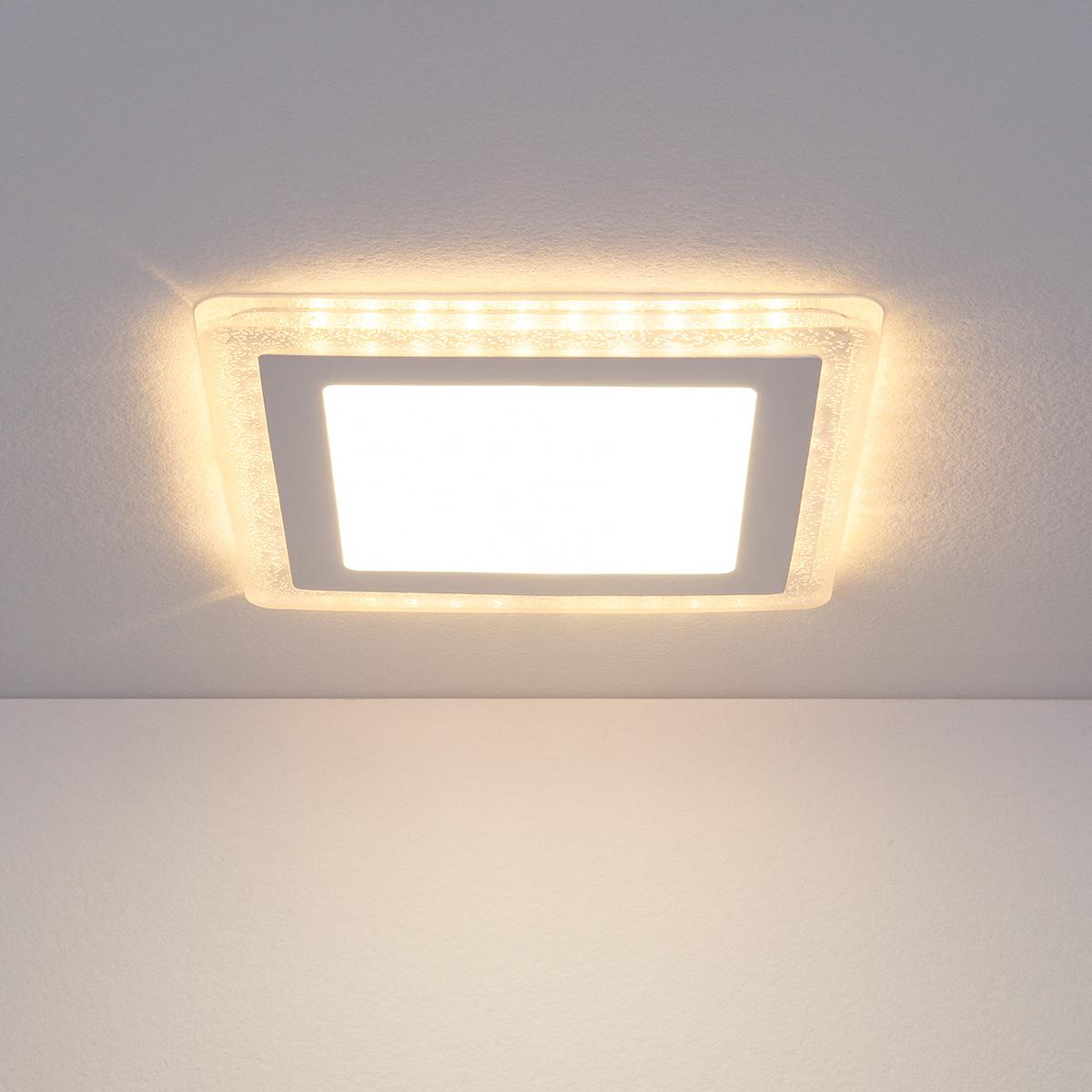 Встраиваемый потолочный светодиодный светильник Elektrostandard DLS024 7+3W 4200K