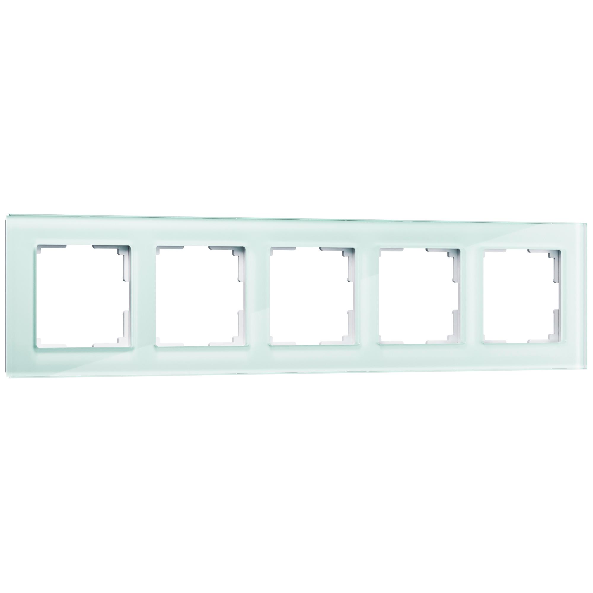 Рамка на 5 постов натуральное стекло Werkel WL01-Frame-05