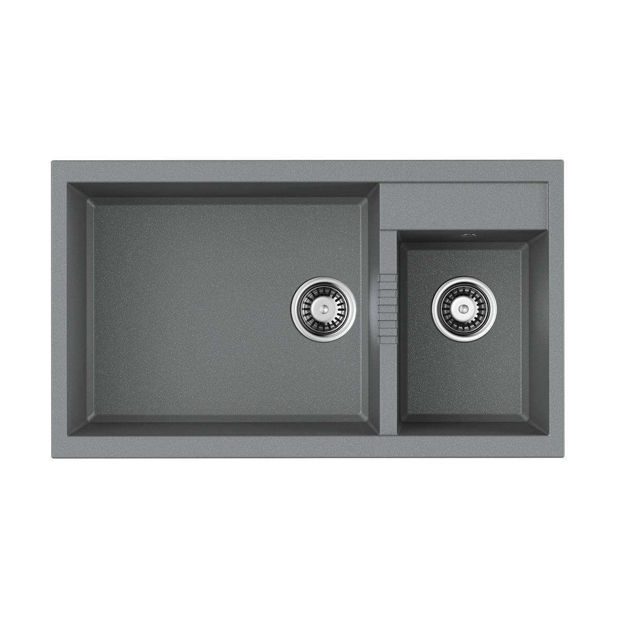 Врезная кухонная мойка Omoikiri Tedori 86-2-LB-GR leningrad grey 4993573