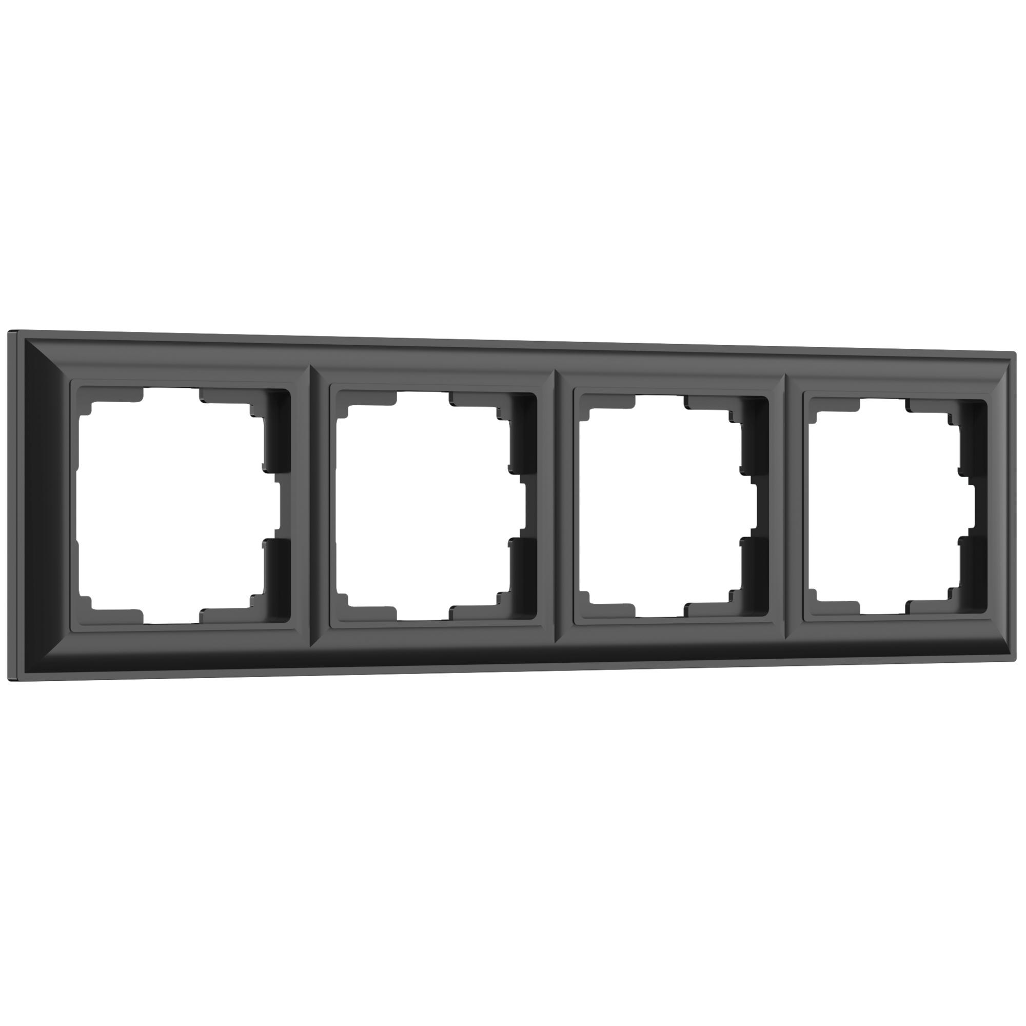 Рамка на 4 поста черный матовый Werkel W0042208