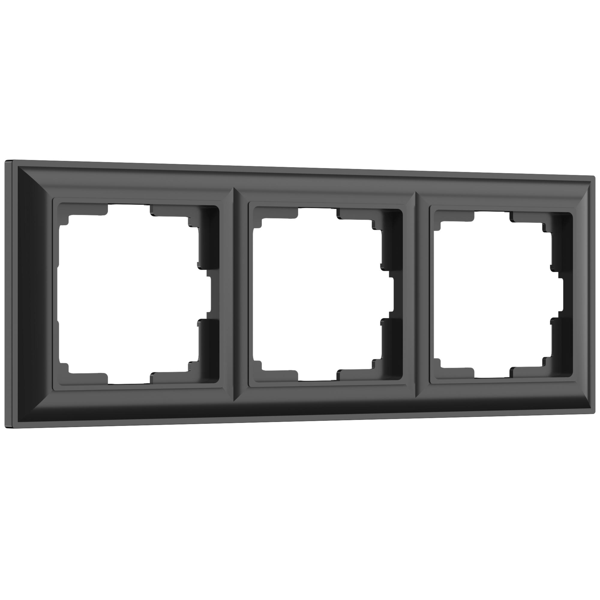 Рамка на 3 поста черный матовый Werkel W0032208