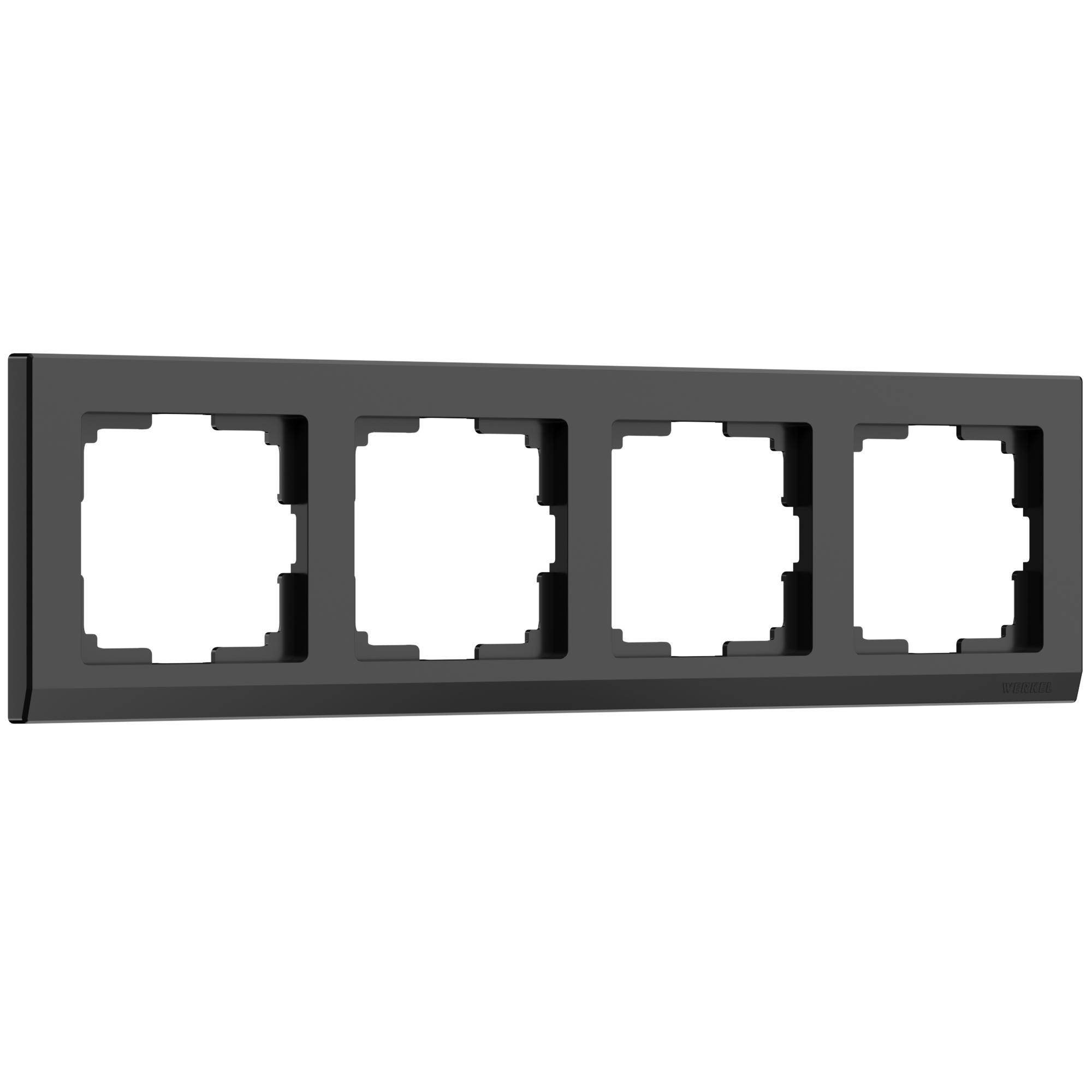 Рамка на 4 поста черный Werkel W0041808