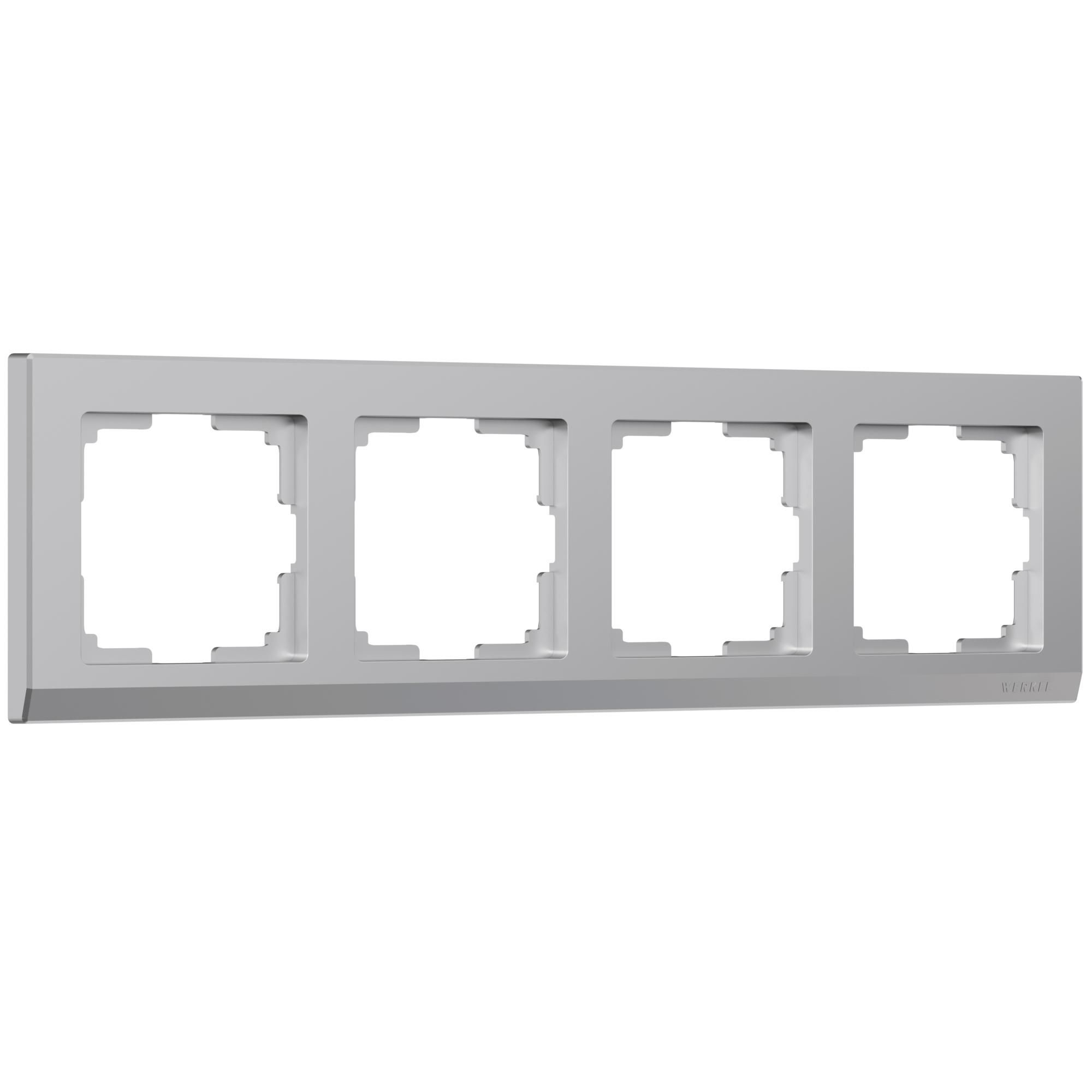 Рамка на 4 поста серебряный Werkel W0041806
