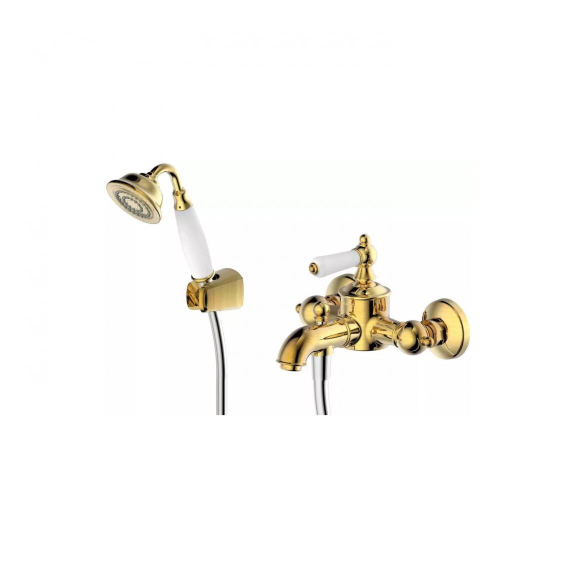 Смеситель для ванны с душевой лейкой Bravat Art F675109G-B золото