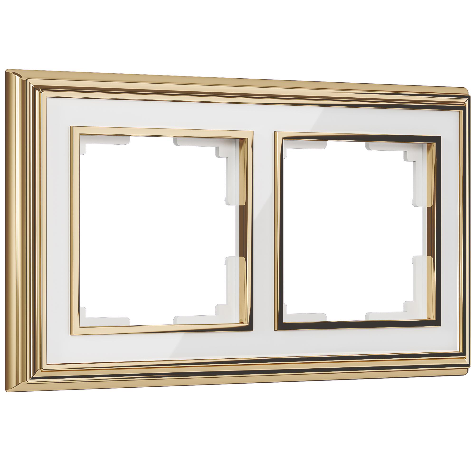 Рамка на 2 поста золото/белый Werkel W0021329
