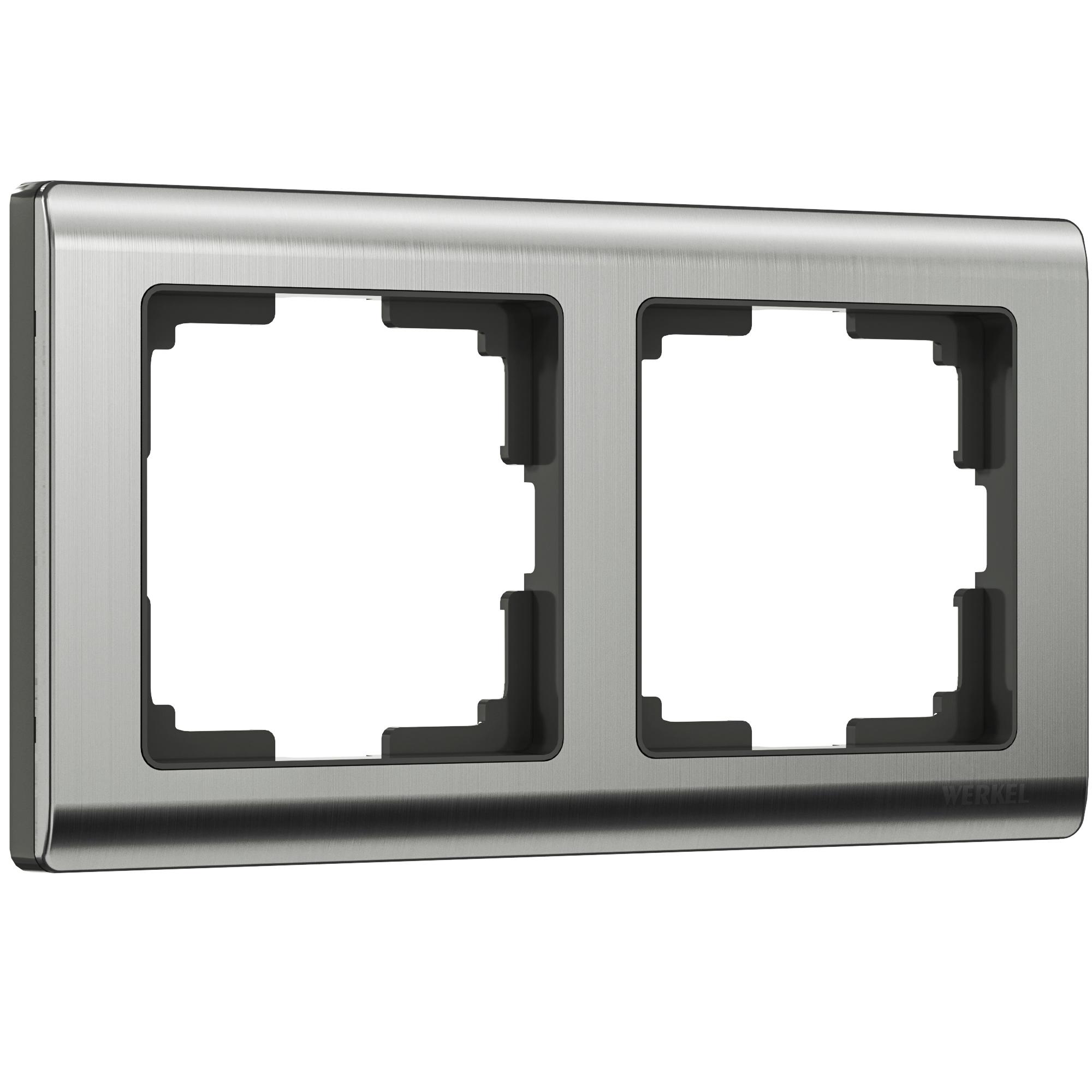 Рамка на 2 поста глянцевый никель Werkel W0021602