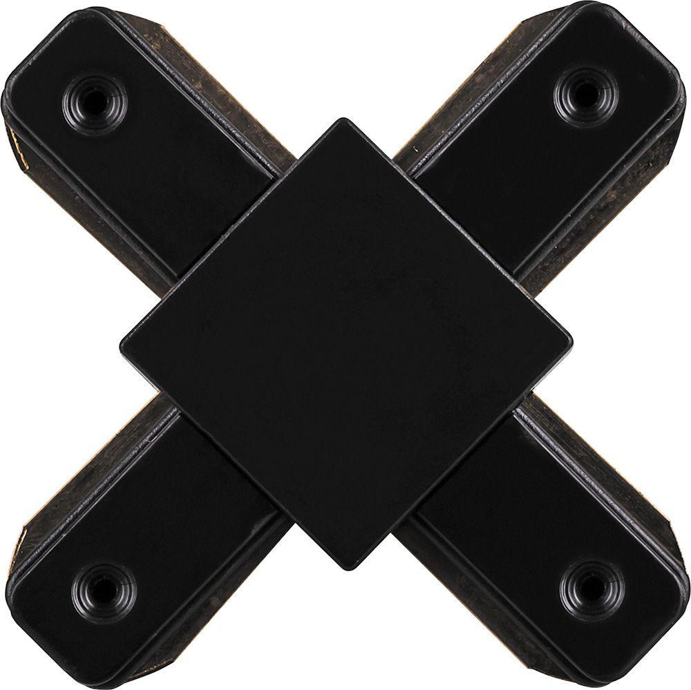 Коннектор Х-образный однофазный для шинопровода, черный Feron LD1002 10331