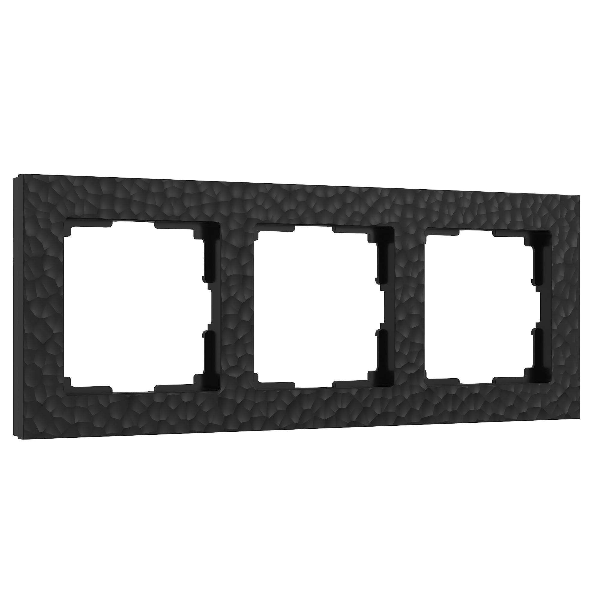 Рамка на 3 поста черный Werkel W0032408