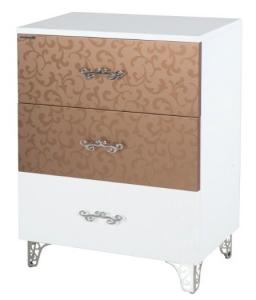 Тумба Bellezza Маргарита-50 белая/бронза напольная