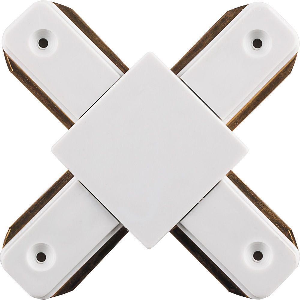 Коннектор Х-образный однофазный для шинопровода, белый Feron LD1002 10330