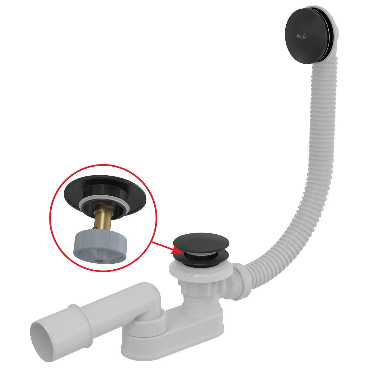 Сифон для ванны click/clak AlcaPlast A507BLACK-80