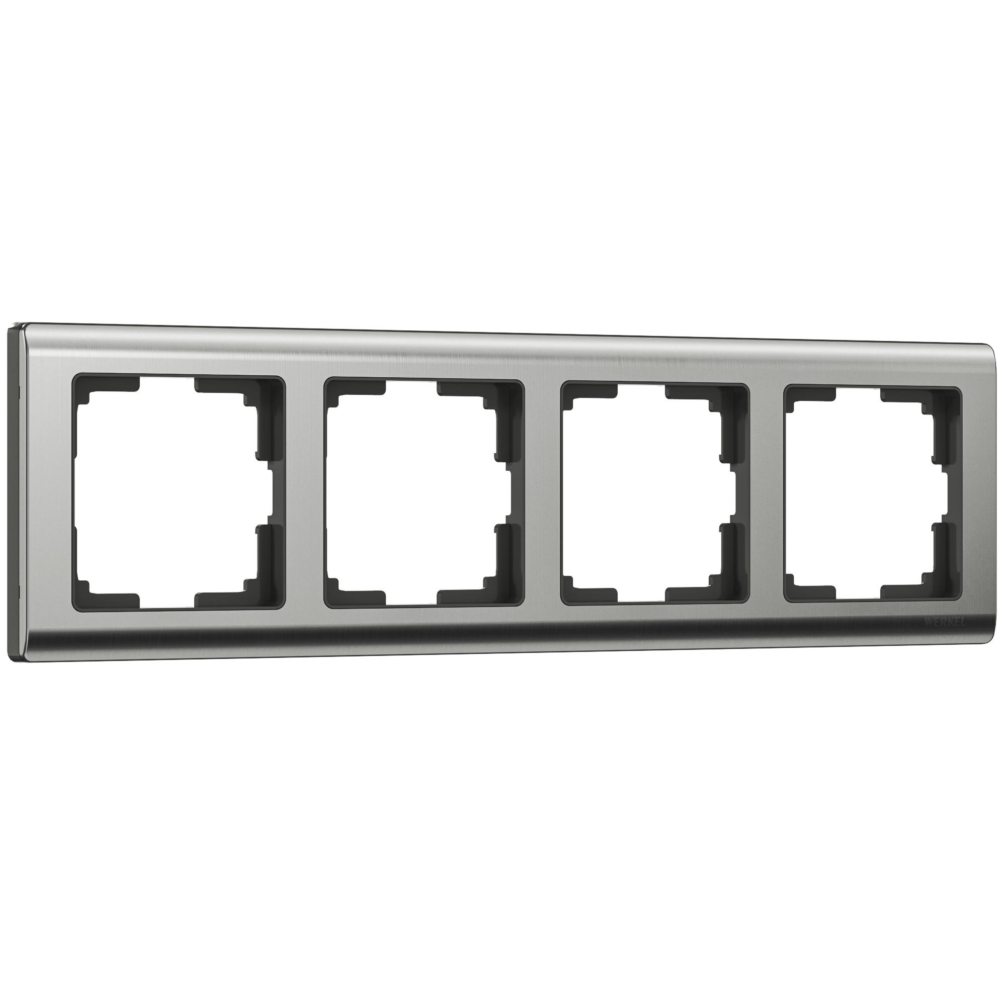 Рамка на 4 поста глянцевый никель Werkel W0041602