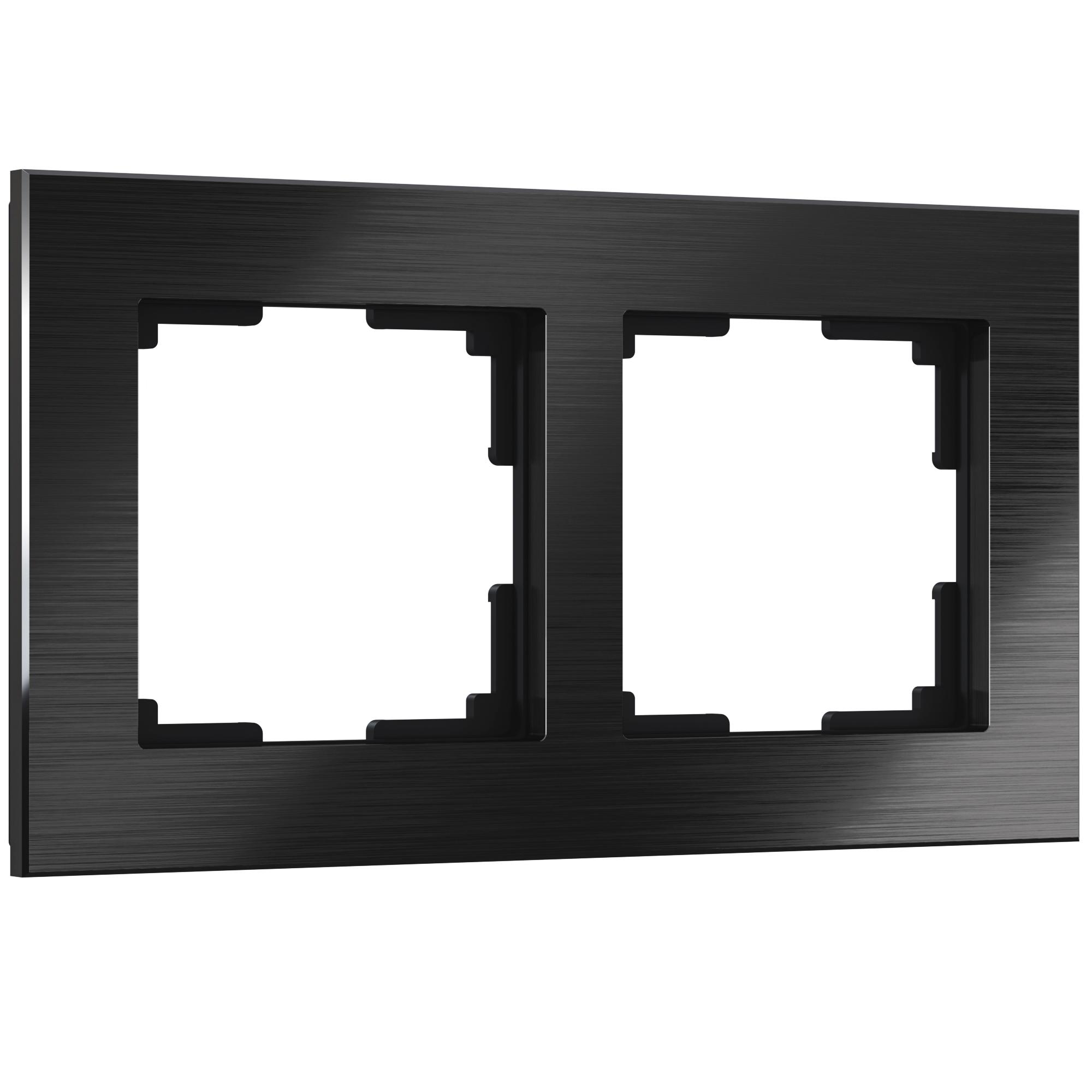 Рамка на 2 поста черный алюминий Werkel W0021708
