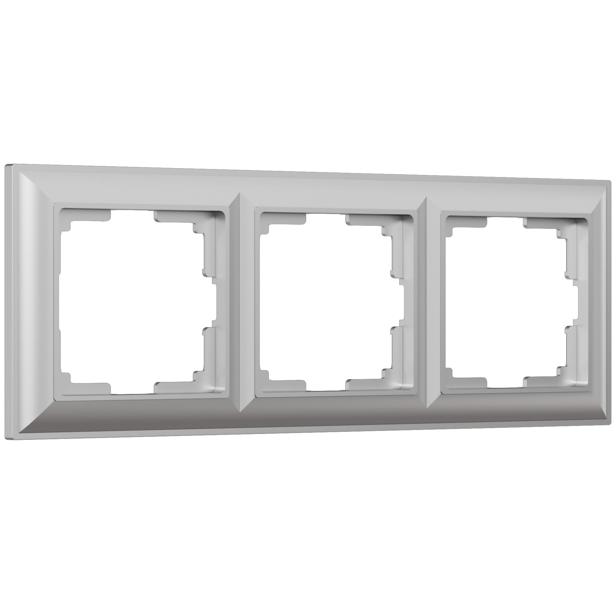 Рамка на 3 поста серебряный Werkel W0032206