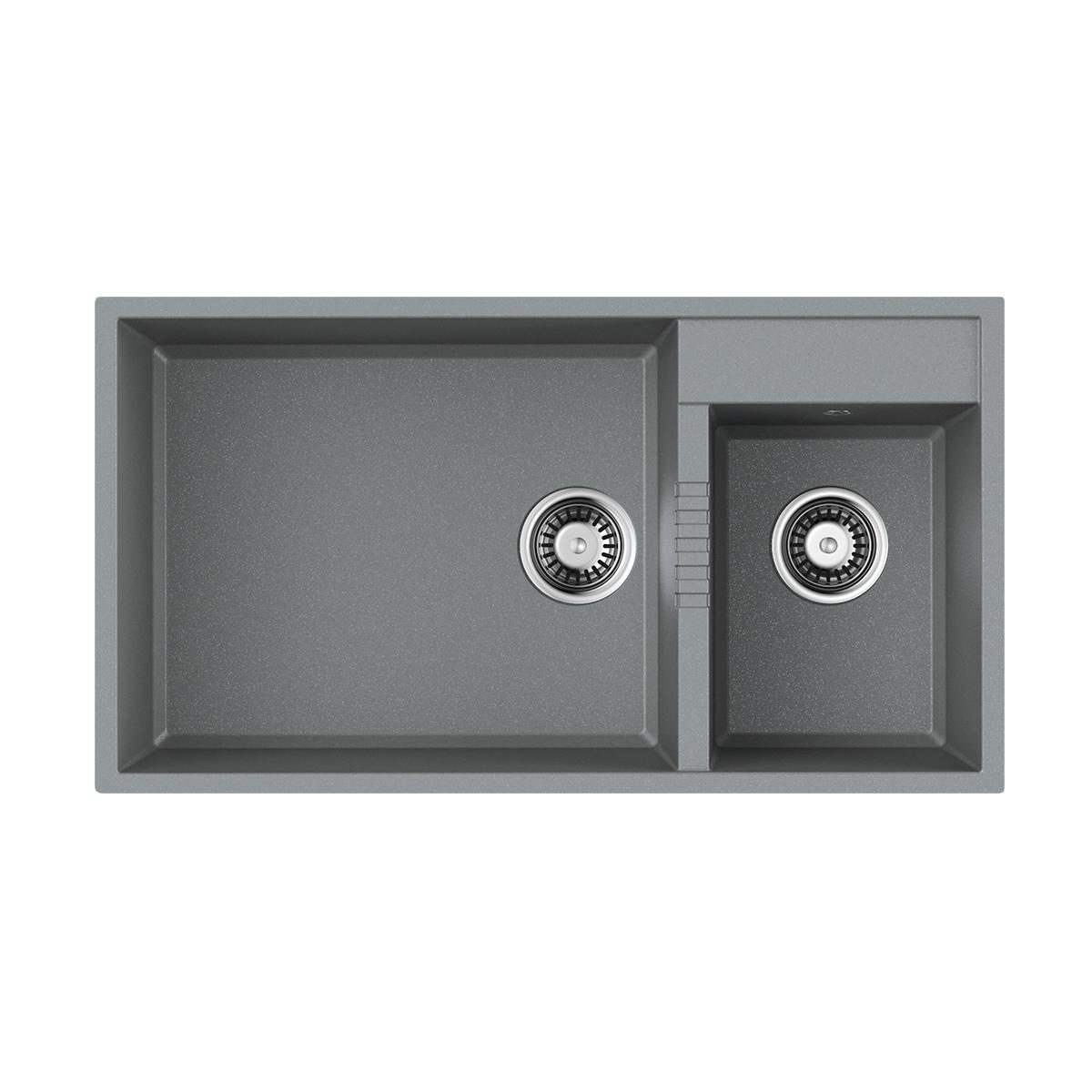 Врезная кухонная мойка Omoikiri Tedori 85-2-U-GR leningrad grey 4993542