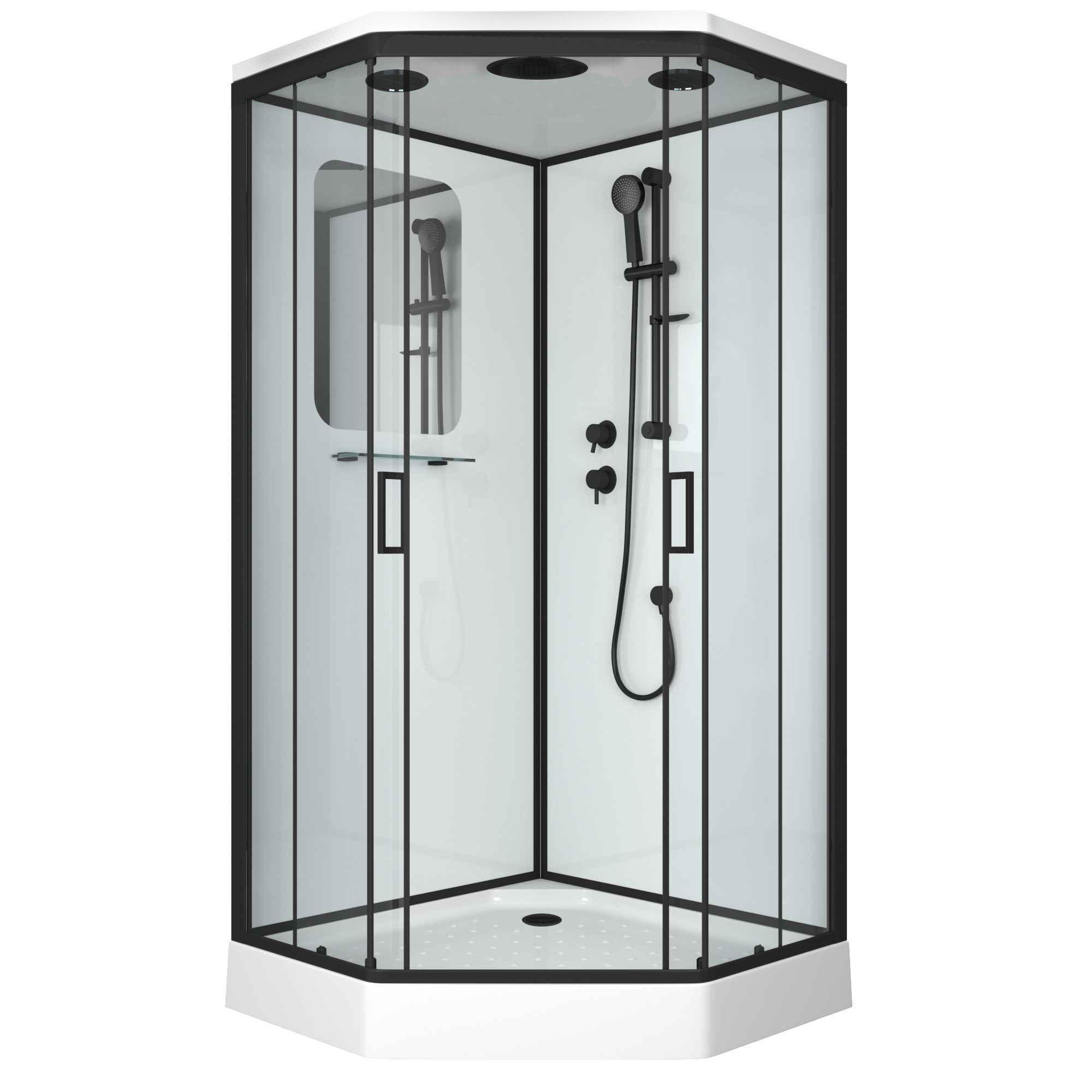 Душевая кабина Niagara Premium 69020134DBLACK 100х100 низкий поддон (4 места)