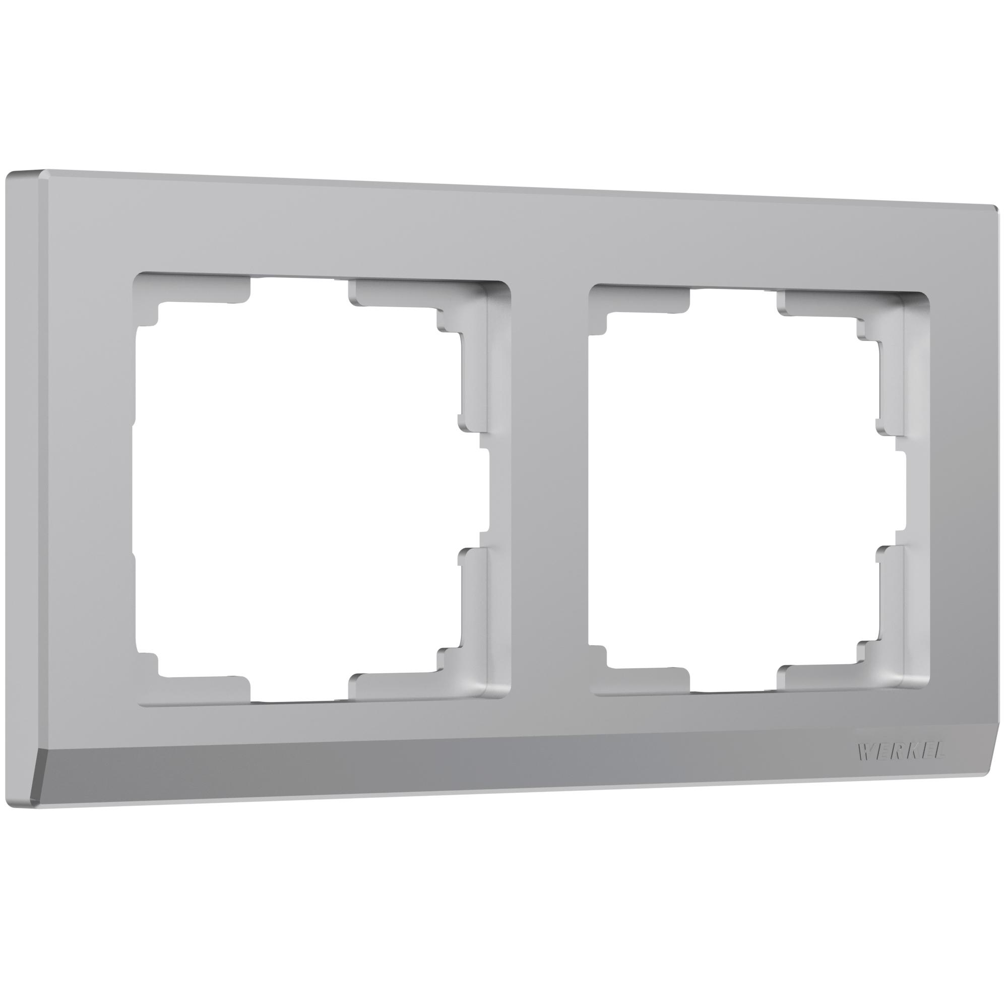 Рамка на 2 поста серебряный Werkel W0021806