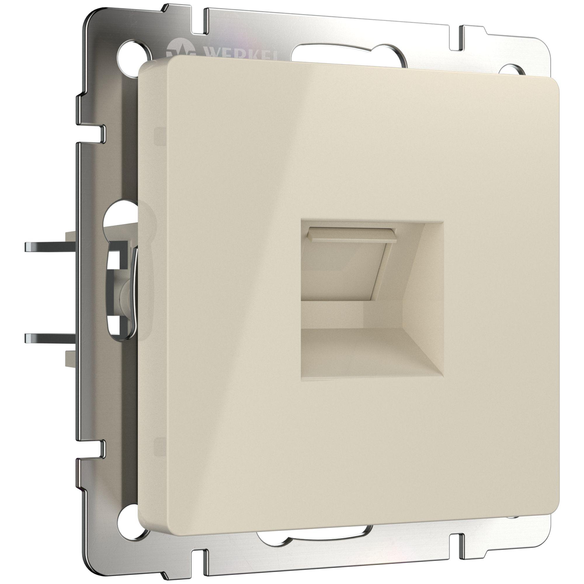 Телефонная розетка RJ-11 слоновая кость Werkel WL03-RJ-11-ivory