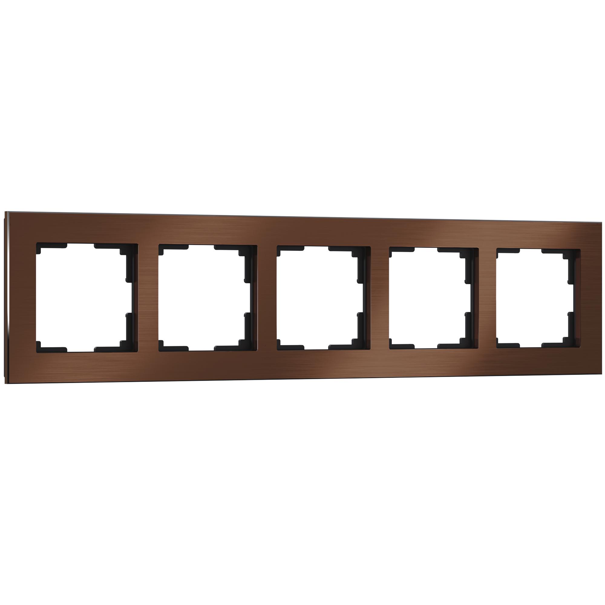 Рамка на 5 постов коричневый алюминий Werkel WL11-Frame-05