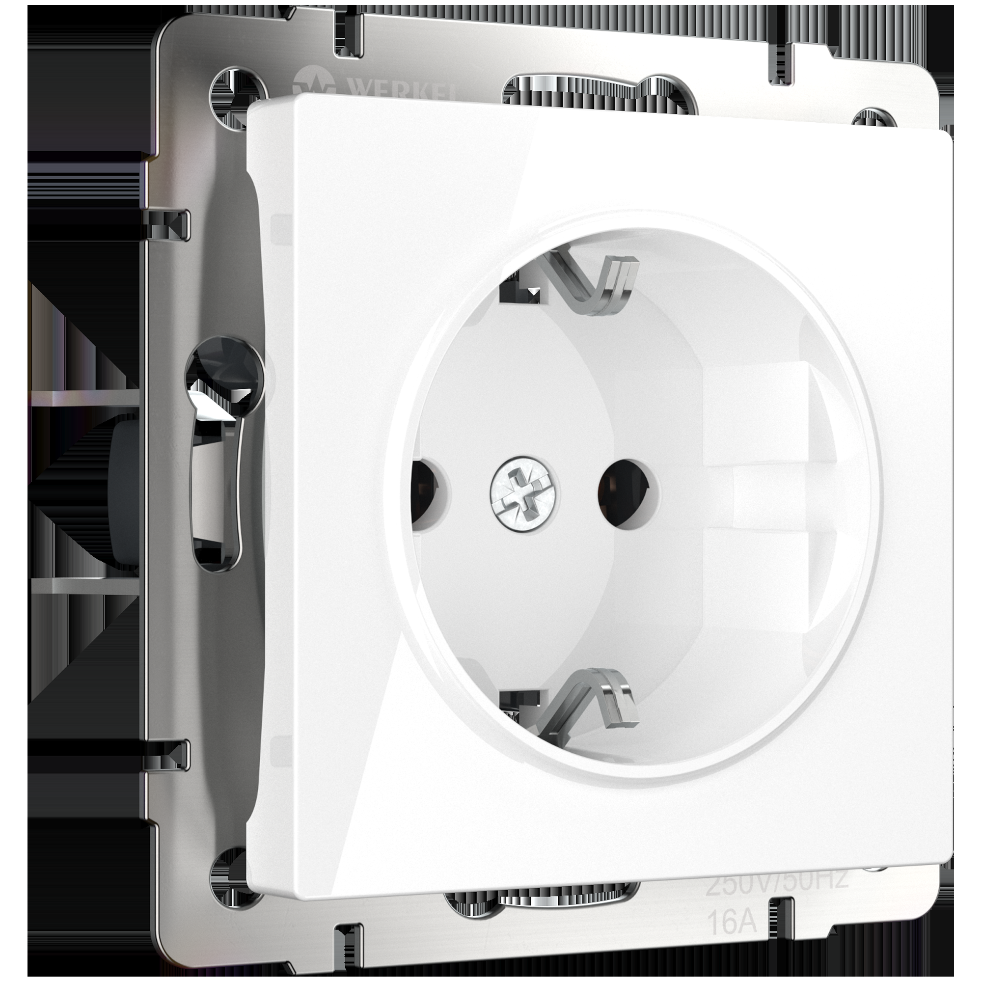 Розетка с заземлением и шторками белая Werkel W1171101