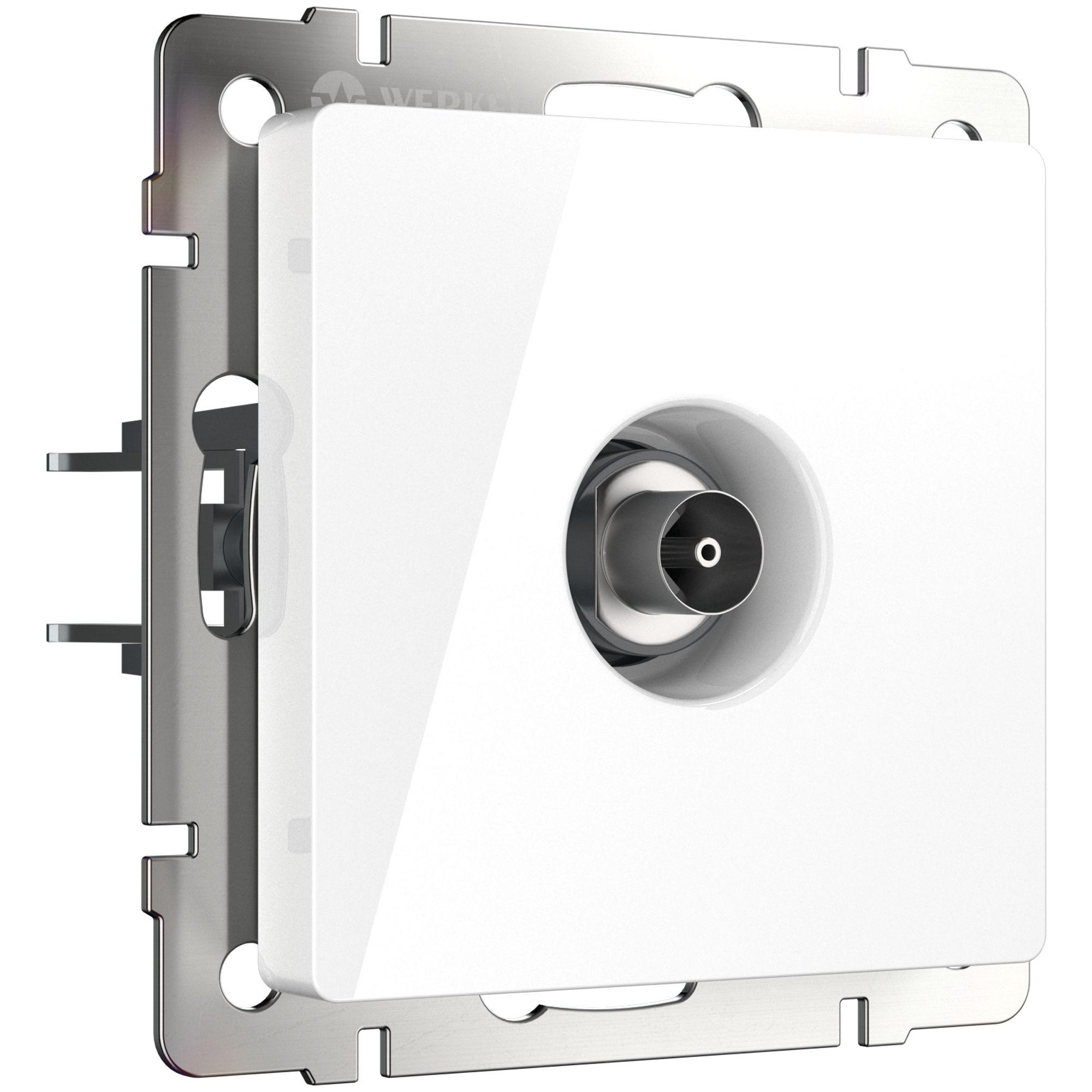 ТВ-розетка проходная белая Werkel WL01-TV-2W